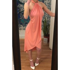 Coral pink halter dress🎀
